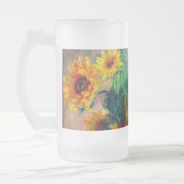 Monet Sunblumen Mattglas Bierglas (Links)