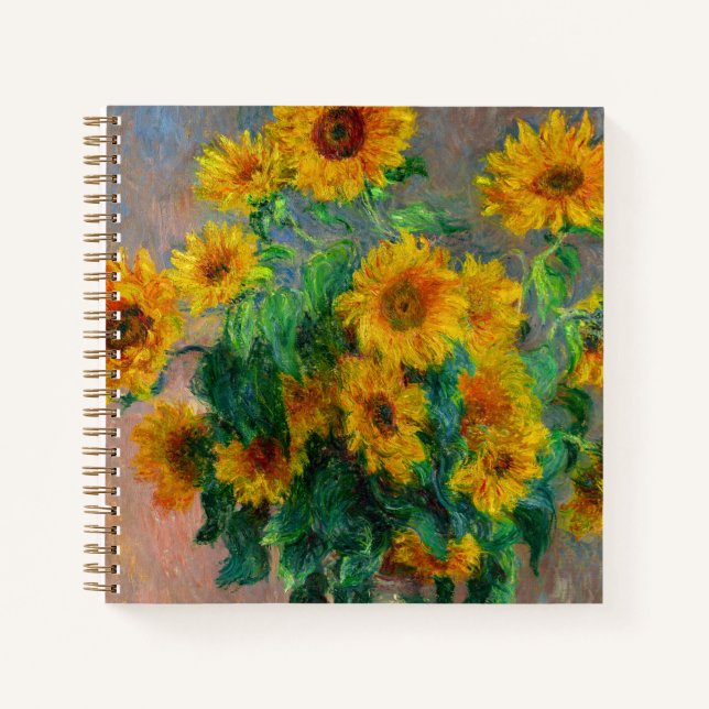 Monet Sunblumen Notizbuch (Vorderseite)