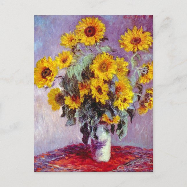 Monet Sunblumen Postkarte (Vorderseite)