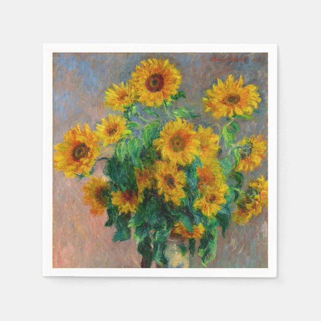 Monet Sunblumen Serviette (Vorderseite)