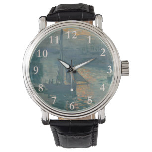 Monet Sunrise Marine Impressionismus Gemälde Armbanduhr