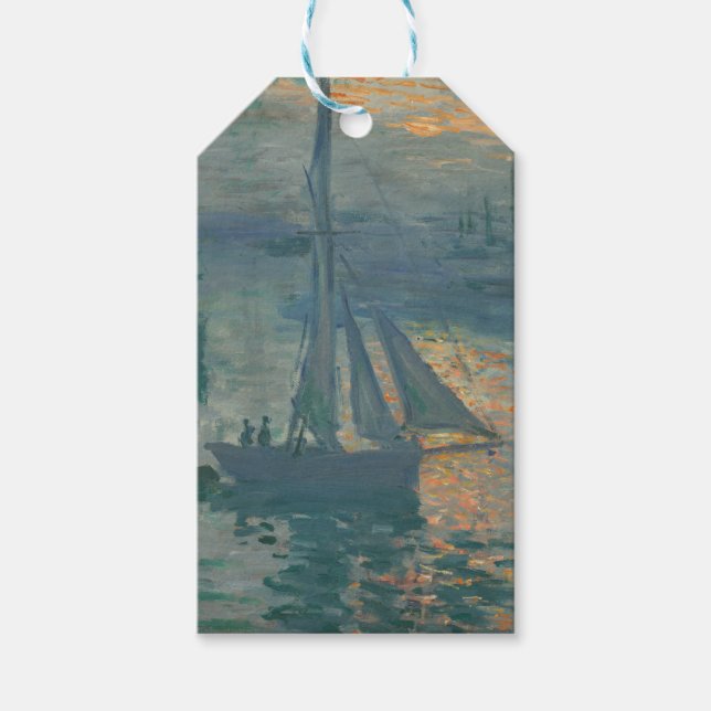 Monet Sunrise Marine Impressionismus Gemälde Geschenkanhänger (Vorderseite)