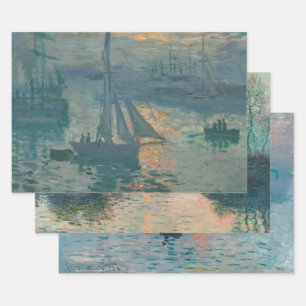 Monet Sunrise Marine Impressionismus Gemälde Geschenkpapier Set