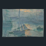 Monet Sunrise Marine Impressionismus Gemälde Geschirrtuch<br><div class="desc">Claude Monets Gemälde Sunrise (Marine) ist ein berühmtes Gemälde des französischen Impressionisten Claude Monet aus dem Jahr 1872. Sunrise (Marine) wurde in der Luft gemalt,  oder "im Freien" und zeigt seine informellen und spontanen Pinselstriche.</div>