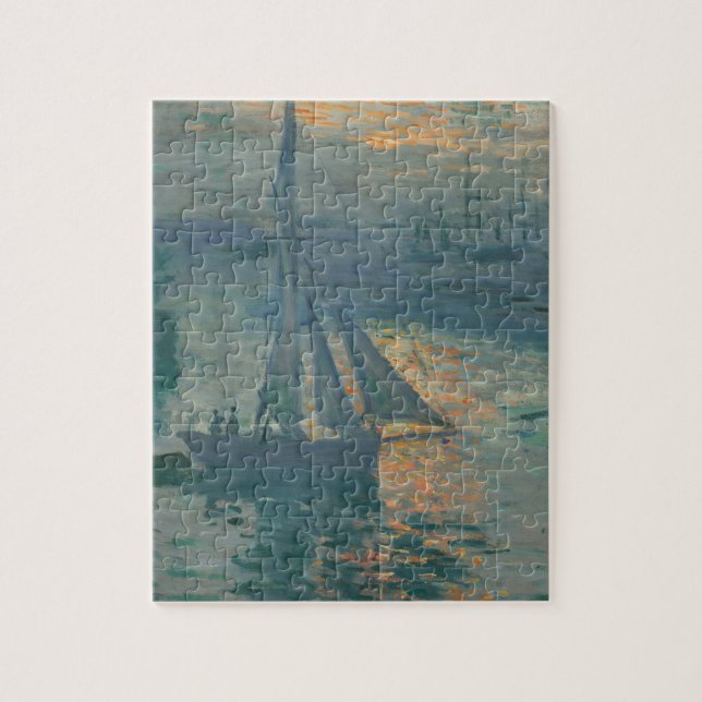 Monet Sunrise Marine Impressionismus Gemälde Puzzle (Vertikal)