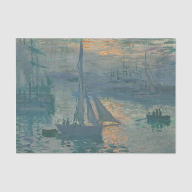 Monet Sunrise Marine Impressionismus Gemälde Seidenpapier (Vorderseite)