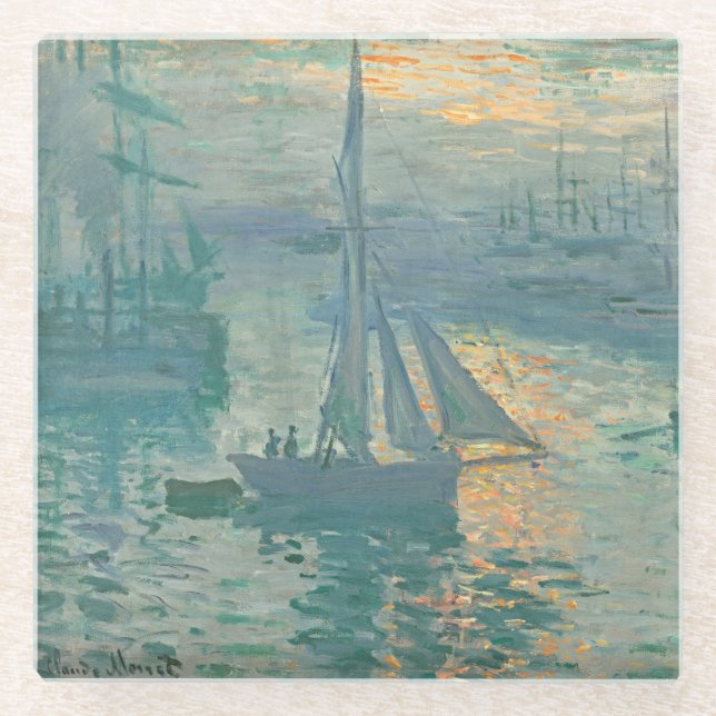 Monet Sunrise Sail Coaster Glasuntersetzer (Vorderseite)