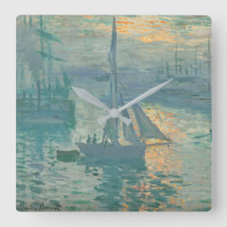 Monet Sunrise Sailing Clock Quadratische Wanduhr