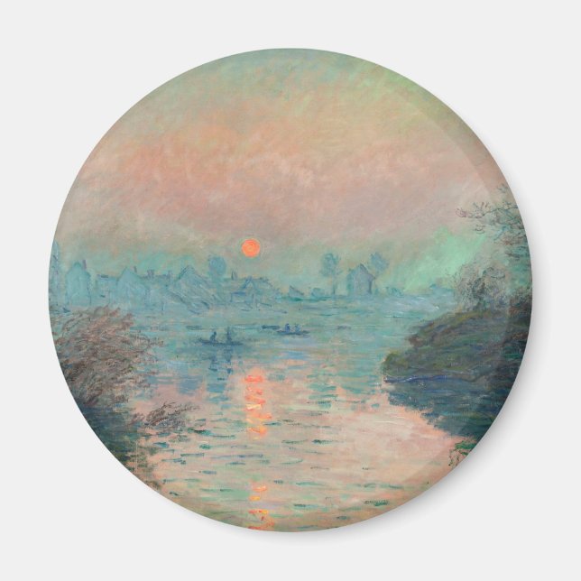Monet Sunset Fine Art Impressionist Malerei Magnet (Vorne)