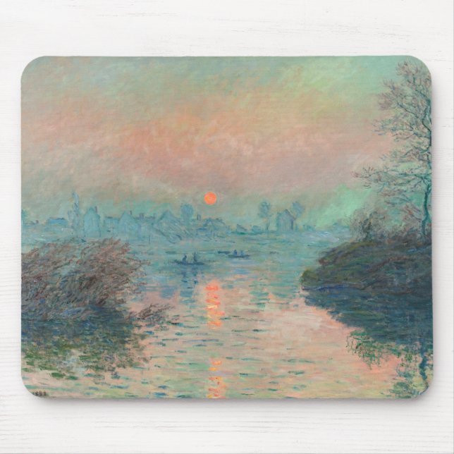 Monet Sunset Fine Art Impressionist Malerei Mousepad (Vorne)