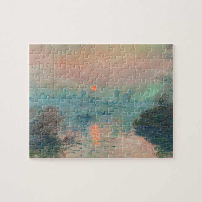 Monet Sunset Fine Art Impressionist Malerei Puzzle (Horizontal)