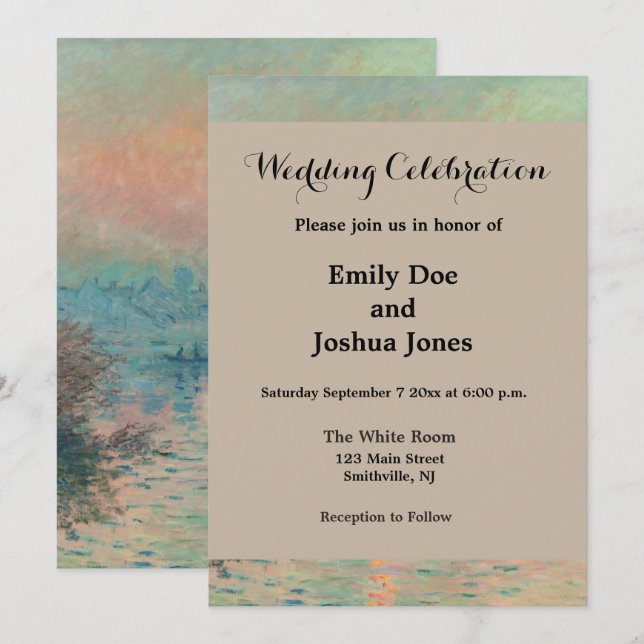 Monet Sunset Seine Frische Pasta machen Einladung (Vorne/Hinten)