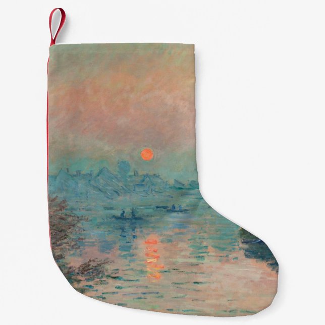 Monet Sunset Seine Frische Pasta machen Kleiner Weihnachtsstrumpf (Vorderseite)