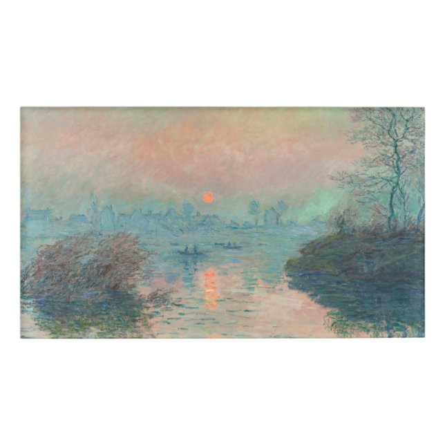 Monet Sunset Seine Frische Pasta machen Namenschild (Vorderseite)