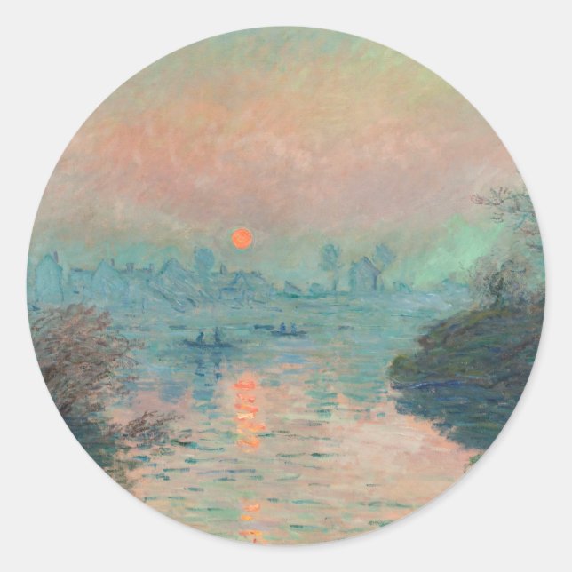 Monet Sunset Seine Frische Pasta machen Runder Aufkleber (Vorderseite)