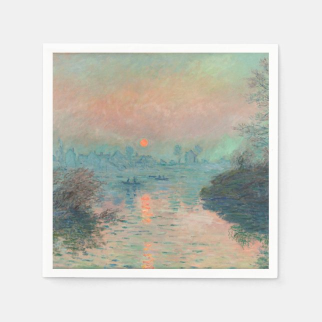 Monet Sunset Seine Frische Pasta machen Serviette (Vorderseite)