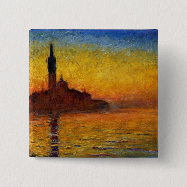 Monet Sunset Venedig Frische Pasta machen Button (Vorderseite)