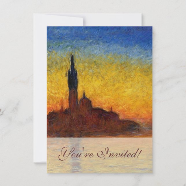 Monet Sunset Venedig Frische Pasta machen Einladung (Vorderseite)
