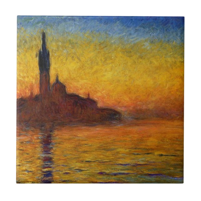 Monet Sunset Venedig Frische Pasta machen Fliese (Vorderseite)