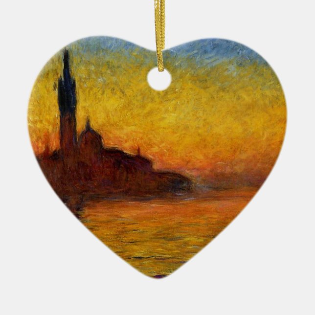 Monet Sunset Venedig Frische Pasta machen Keramik Ornament (Vorne)