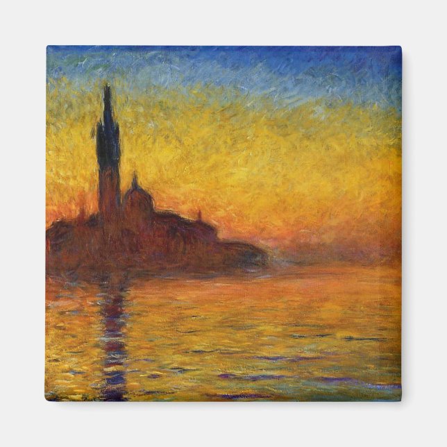 Monet Sunset Venedig Frische Pasta machen Magnet (Vorne)