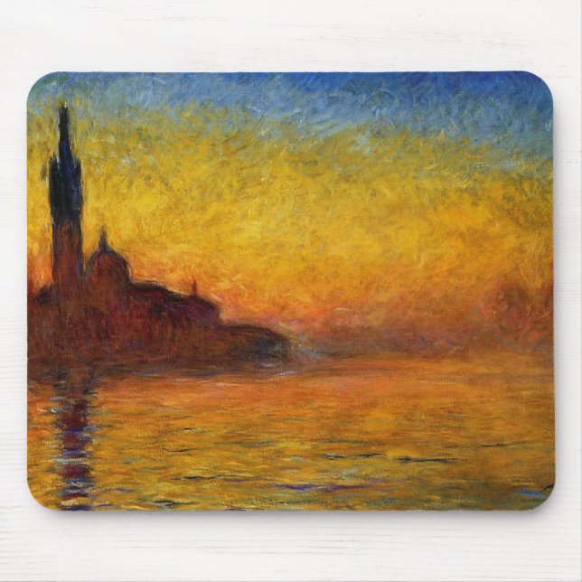 Monet Sunset Venedig Frische Pasta machen Mousepad (Vorne)