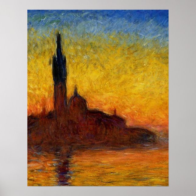 Monet Sunset Venedig Frische Pasta machen Poster (Vorne)