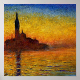 Monet Sunset Venedig Frische Pasta machen Poster