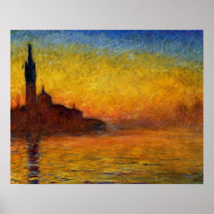 Monet Sunset Venedig Frische Pasta machen Poster