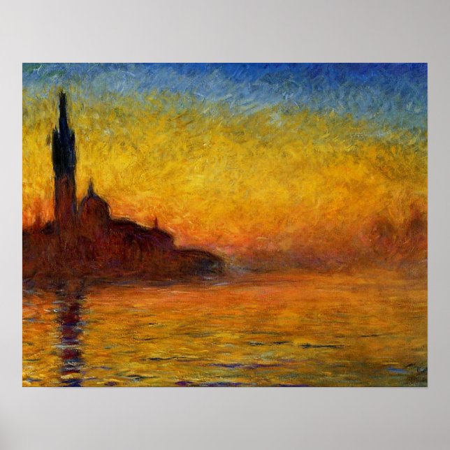 Monet Sunset Venedig Frische Pasta machen Poster (Vorne)