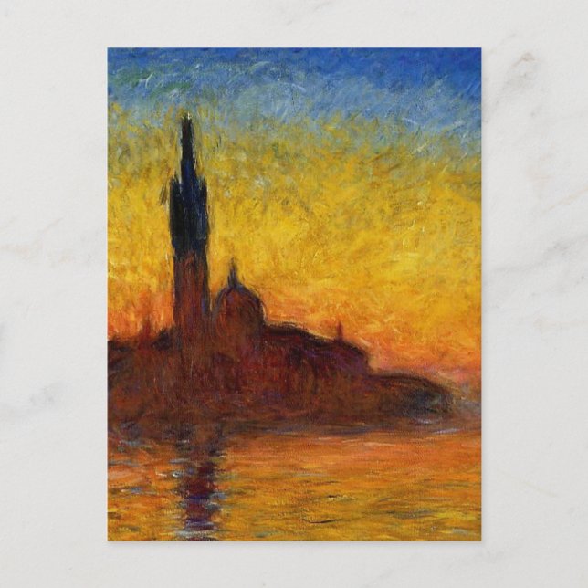 Monet Sunset Venedig Frische Pasta machen Postkarte (Vorderseite)
