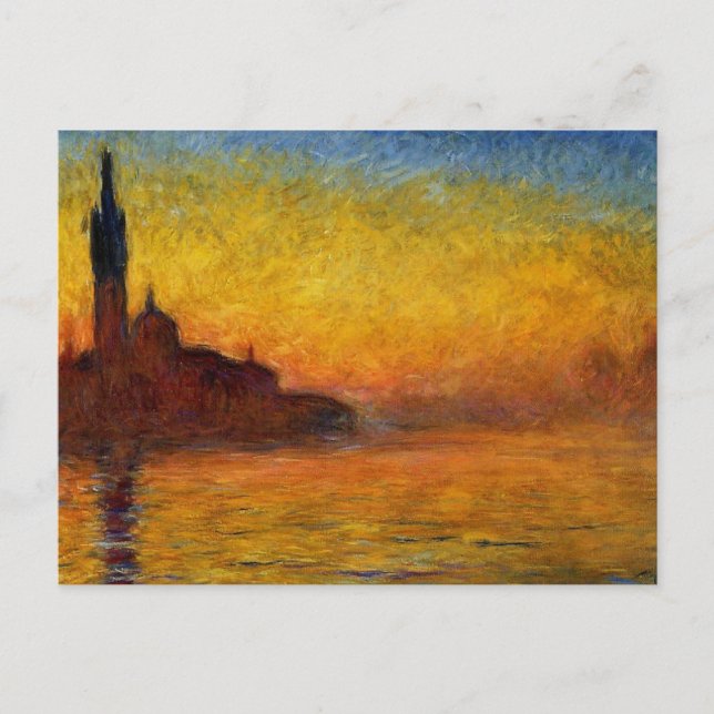 Monet Sunset Venedig Frische Pasta machen Postkarte (Vorderseite)