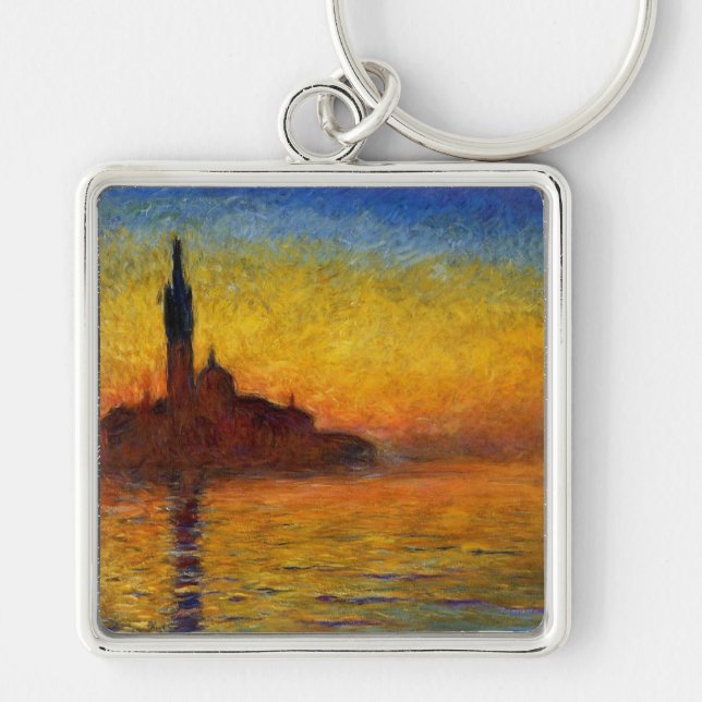 Monet Sunset Venedig Frische Pasta machen Schlüsselanhänger (Vorne)
