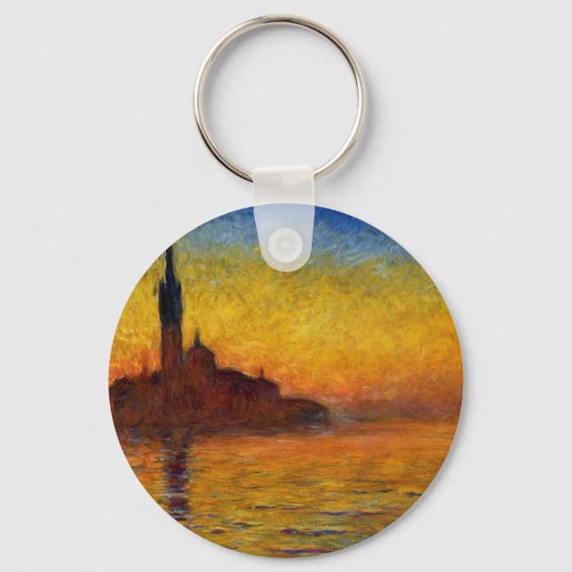 Monet Sunset Venedig Frische Pasta machen Schlüsselanhänger (Vorderseite)
