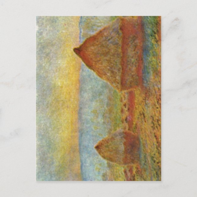 Monet, Technik 1884 Claudes Heuhaufen? L auf Lein Postkarte (Vorderseite)