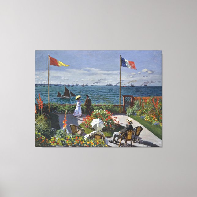 Monet - Terrasse auf Sainte Adresse Leinwanddruck (Vorderseite)