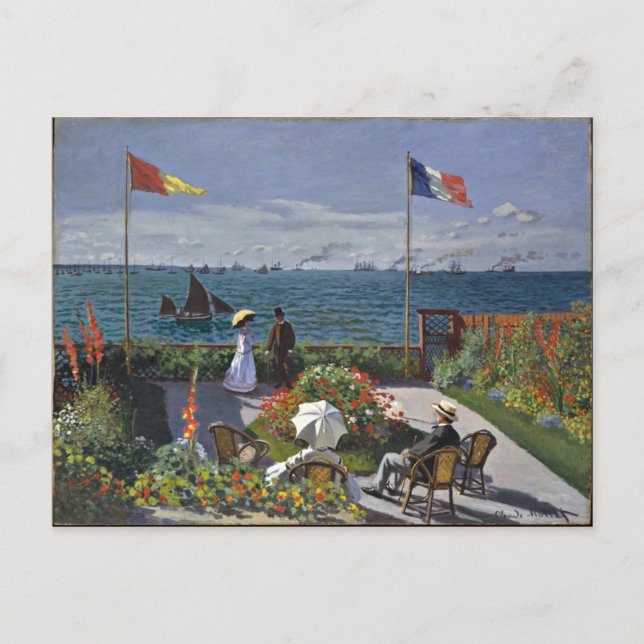 Monet - Terrasse auf Sainte Adresse Postkarte (Vorderseite)