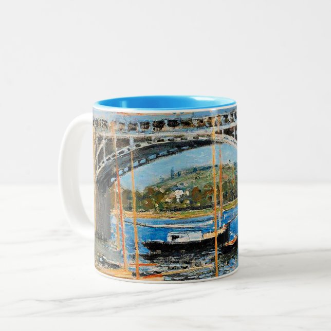 Monet - The Bridge over the Seine, Zweifarbige Tasse (Vorderseite Links)