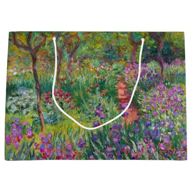 Monet "The Iris Garden at Giverny" Große Geschenktüte (Vorderseite)