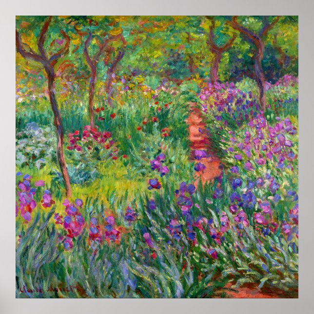Monet "The Iris Garden at Giverny" Poster (Vorne)