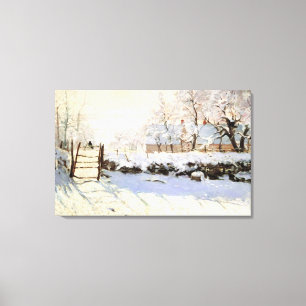 Monet The Magpie 36x23 Wrapped Canvas Leinwanddruck