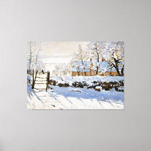 Monet - The Magpie, Leinwanddruck