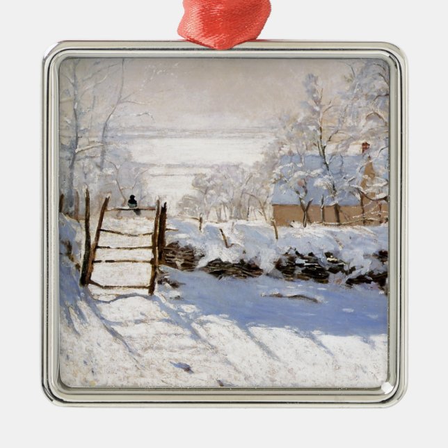 Monet - The Magpie Silbernes Ornament (Vorne)