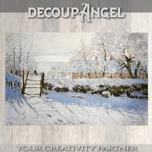 Monet - The Magpie (Winter Szene) Dekoupage Seidenpapier