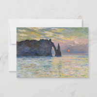 Monet - The Manneport, Cliff at Etretat, Sunset