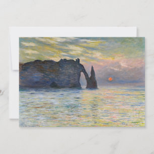Monet - The Manneport, Cliff at Etretat, Sunset Einladung