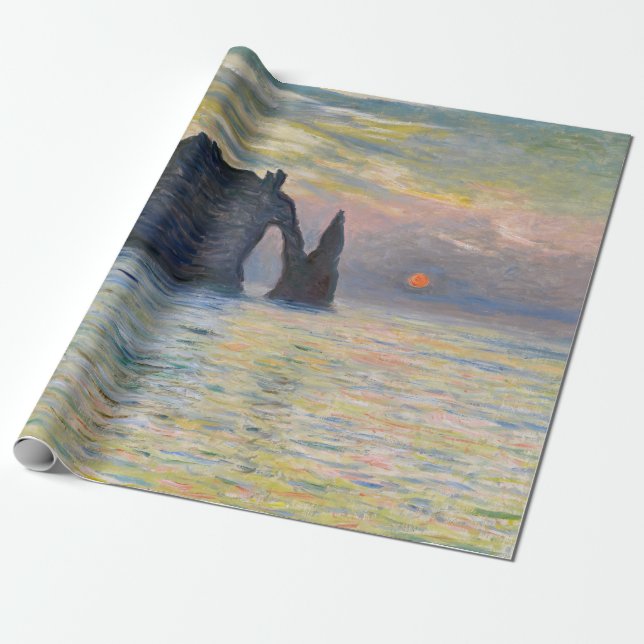 Monet - The Manneport, Cliff at Etretat, Sunset Geschenkpapier (Ungerollt)