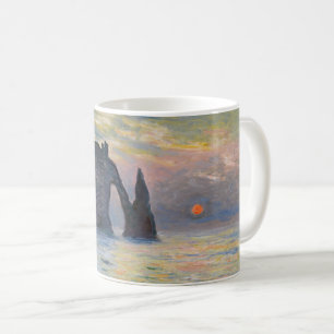 Monet - The Manneport, Cliff at Etretat, Sunset Kaffeetasse