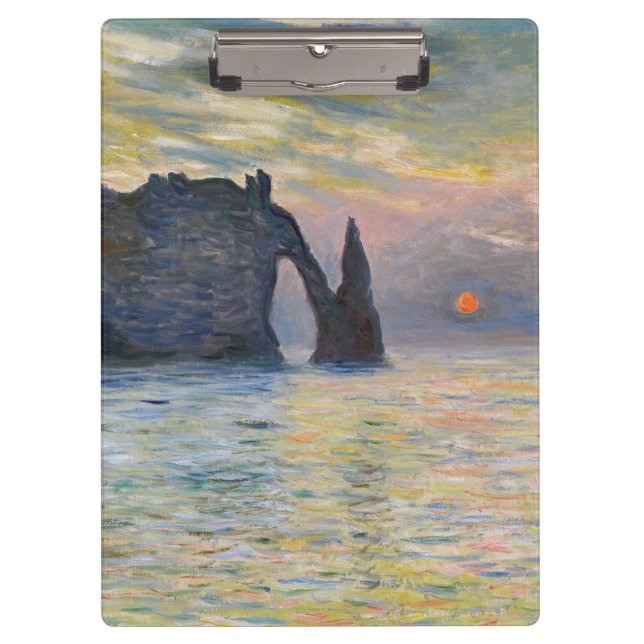 Monet - The Manneport, Cliff at Etretat, Sunset Klemmbrett (Vorderseite)