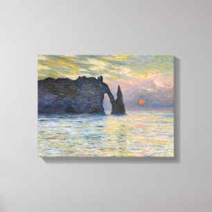 Monet - The Manneport, Cliff at Etretat, Sunset Leinwanddruck